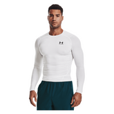 Under Armour Mens Heat Gear Compression Long Sleeves T-Shirt In White