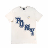 Pony Mens Uni T-Shirt In Beige & Navy