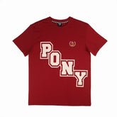 Pony Mens Uni T-Shirt In Maroon & Beige