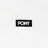 Pony Mens Block Logo V-Neck T-Shirt In White