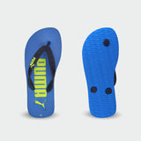 Puma Boys Form Flip Flops PS ZADP Sandals In Ultra Blue/Sunny Lime