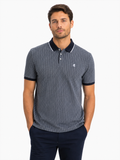Pringle Mens Franco Mercerized Jacquard Golfer In Navy