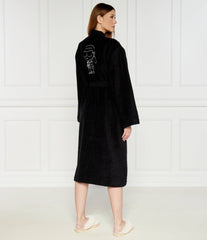 Karl Lagerfeld Unisex Ikonik 2.0 Bathrobe In Black