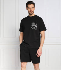 Karl Lagerfeld Mens Ikonik 2.0 Pocket Pyjama Shorts In Black