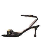 N°21 Womens Logo Lettering Sandal Heel In Black