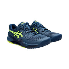 Asics 1041A330 Mens Gel-Resolution 9 Shoes 404 Mako Blue/Safety Yellow