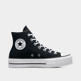 Converse Womens Ctas Lift Hi Canvas Sneakers In Black And White