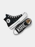 Converse Womens Ctas Lift Hi Canvas Sneakers In Black And White