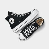 Converse Womens Ctas Lift Hi Canvas Sneakers In Black And White