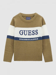 Guess N4Br02Z32N Kids Ls Sweater Brown Multi