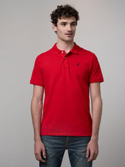Polo Mens Stretch Pique Ss Golfer Red
