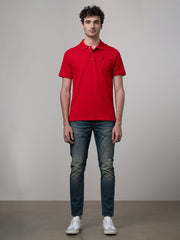 Polo Mens Stretch Pique Ss Golfer Red