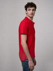 Polo Mens Stretch Pique Ss Golfer Red