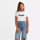 Levis Womens The Perfect Seasonal Poster Logo T-shirt In White