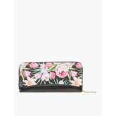 Pierre Cardin Aaliyah Floral Zip Around Purse In Black
