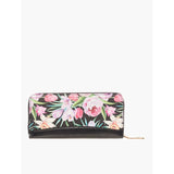 Pierre Cardin Aaliyah Floral Zip Around Purse In Black