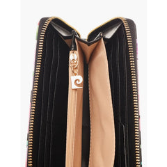 Pierre Cardin Aaliyah Floral Zip Around Purse In Black