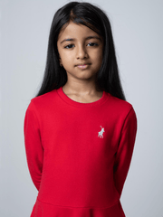 Polo 0055039 Girls Harper Ls Dress Red
