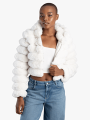 Sissyboy J31939 Faux Fur Quilted Jacket With Hood