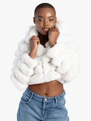 Sissyboy J31939 Faux Fur Quilted Jacket With Hood