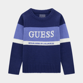 Guess Boys Long Sleeve 7B Sweater In Navy