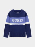 Guess Boys Long Sleeve 7B Sweater In Navy