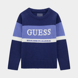 Guess Boys Long Sleeve 7B Sweater In Navy