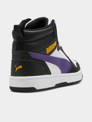 Puma Rebound V6 Mid Jr Black/Purple Sneakers