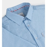 Ben Sherman Mens Short Sleeve Light Blue Linen Shirt