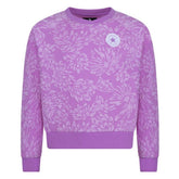 Converse Girls Floral Jacquard Crewneck Sweatshirt In Purple