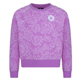 Converse Girls Floral Jacquard Crewneck Sweatshirt In Purple