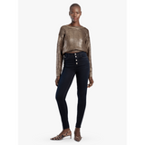 Sissyboy Ladies High Waist Dark Indigo Skinny Jean With Exposed Butt