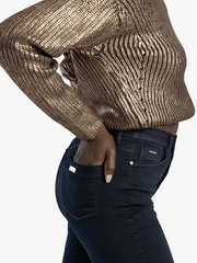 Sissyboy Ladies High Waist Dark Indigo Skinny Jean With Exposed Butt