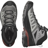 Salomon Mens X Ultra 360 Mid Gtx Shoes In Pewter/Black/Burnt Henna