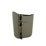Fenn Gold Zip Black & Plain Black Canvas Tote Bag In Watercress