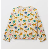 Ben Sherman Girls Leopard Jungle Crew Sweatshirt In Amaretti