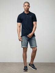 Polo Mens Stretch Pique Ss Golfer Navy