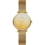 Obaku Womens Denmark Diamond Watch In Gold/Yellow Dial