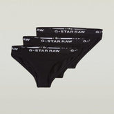 G-Star Raw Womens 3 Pack Black Briefs