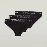 G-Star Raw Womens 3 Pack Black Briefs