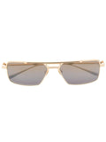 Valentino Metal Rose Unisex Sunglasses In Light Gold