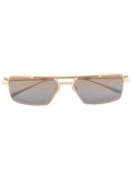 Valentino Metal Rose Unisex Sunglasses In Light Gold