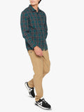 Jeep Long Sleeve Yarn Dyed Check Shirt In Green