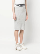 Karl Lagerfeld 235W1204 Boucle Knit Skirt White/Black