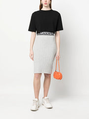 Karl Lagerfeld 235W1204 Boucle Knit Skirt White/Black
