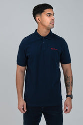 Ben Shermen Ben Polo Short Sleeve Golfer In Navy
