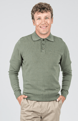 Bensherman Mens Olive Night Knit Sportshirt