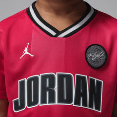 Jordan Boys MJ Sport Jersey Mesh And Short set In Black And Red