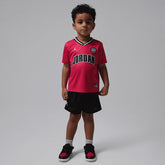 Jordan Boys MJ Sport Jersey Mesh And Short set In Black And Red