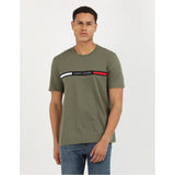 Tommy Hilfiger Mens Hilfiger Chest Insert Tee Olive